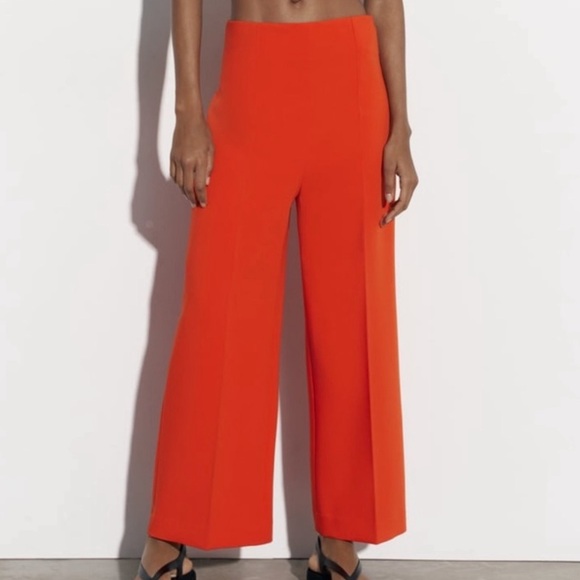 Zara Pants - Zara Culottes Hi Rise Wide Leg Orange Pants size M